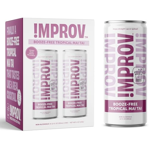 IMPROV Cócteles sin alcohol, bebida sin alcohol de 12 onzas, mezclador de bebidas sin alcohol, vegano, sin gluten, cero prueba (paquete de 4)