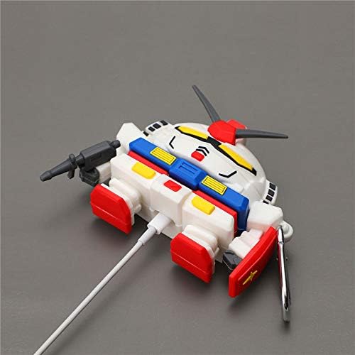 LUCKESSA Creative Cool Hero White Robot Soldier Funda para auriculares para AirPods Pro, Transformer Robot Soft Silicona Fuerte Protección