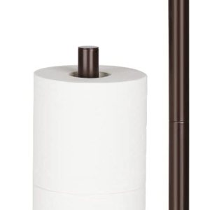 Soporte de papel higiénico industrial para rollo de papel higiénico con reserva de baño, organizador de papel higiénico de pie con dispensador de Soporte de papel higiénico industrial para rollo de papel higiénico con reserva de baño, organizador de papel higiénico de pie con dispensador de