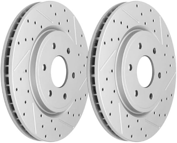 Rotores de freno delantero para FRONTIER, PATHFINDER, XTERRA, SUZUKI EQUATOR-Premium perforados y ranurados ROTORES, Mecánico certificado ASE