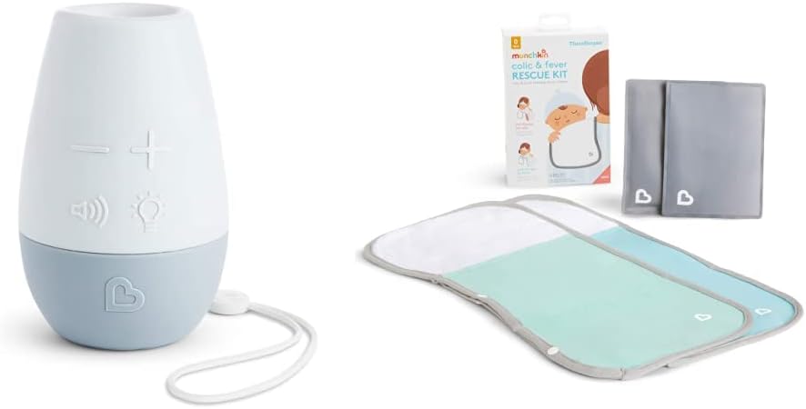 Munchkin Shhh Máquina de chupete portátil para dormir y kit de rescate de cólicos y fiebre TheraBurpee