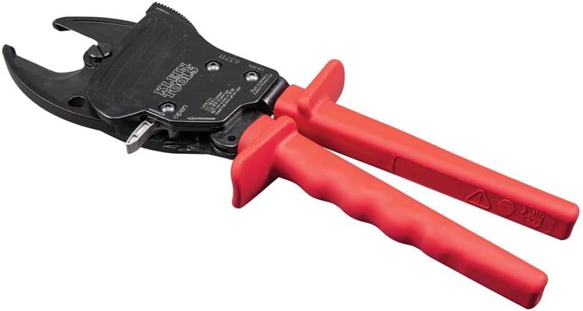 Klein Tools 63711 Cortador de cable de alambre con mordazas de carga frontal abierta corta cobre 600 MCM, aluminio 750 MCM