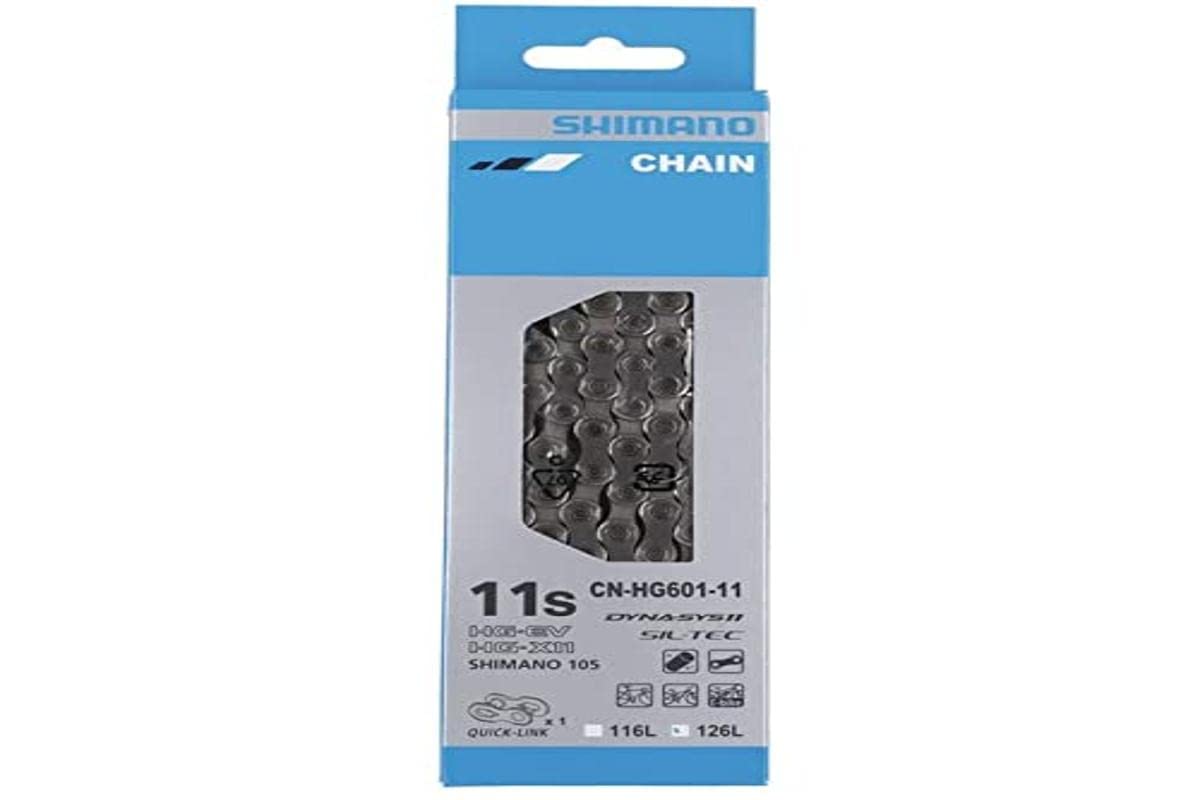 SHIMANO CN-HG601-11 Cadena de 11 velocidades – 126 eslabones con enlace rápido