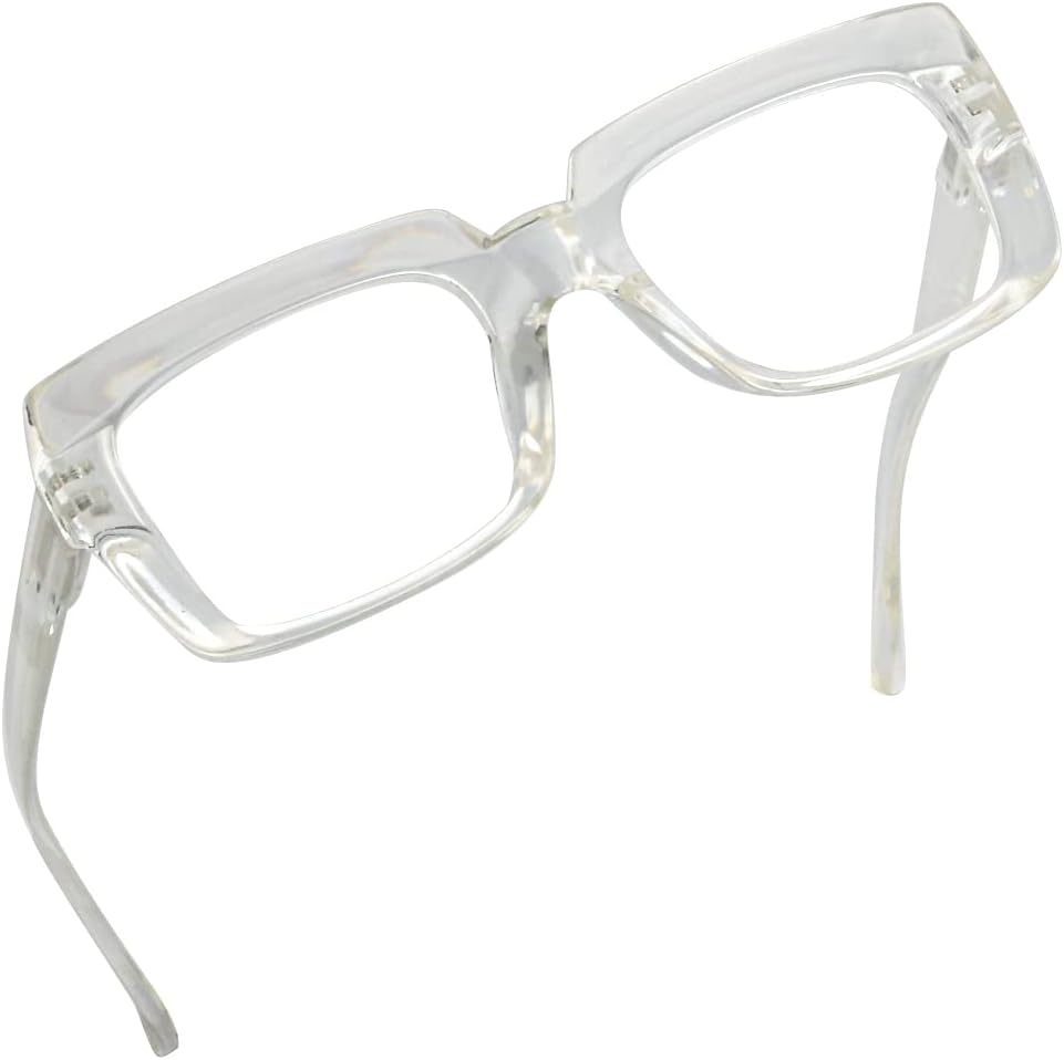 Eyekepper Gafas de lectura elegantes para mujer – Lectores cuadrados de gran tamaño transparentes +2.75