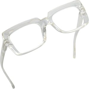 Eyekepper Gafas de lectura elegantes para mujer – Lectores cuadrados de gran tamaño transparentes +2.75 Eyekepper Gafas de lectura elegantes para mujer – Lectores cuadrados de gran tamaño transparentes +2.75