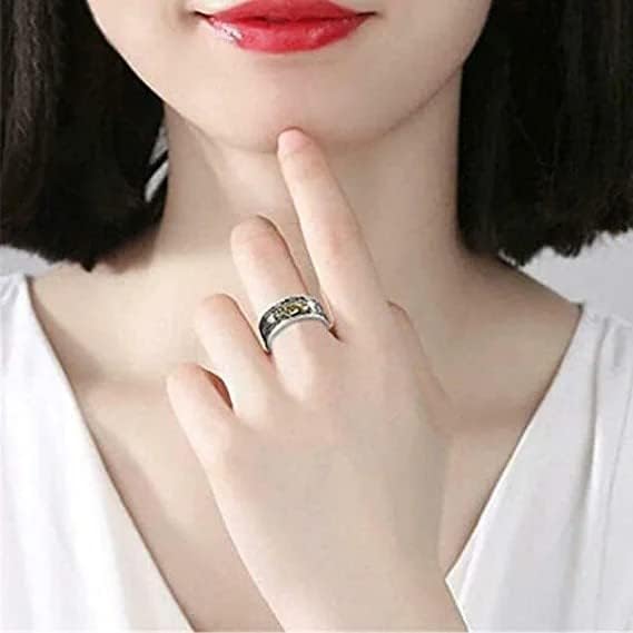 Anillo Feng Shui PiXiu, anillo de mantra Feng Shui PiXiu, anillo de sutra de corazón budista, anillo de Feng Shui para riqueza y protección, amuleto