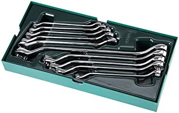 SATA ST09905 – Juego de bandejas de llave de caja doble de 40 grados, 10 piezas, totalmente pulido, color verde