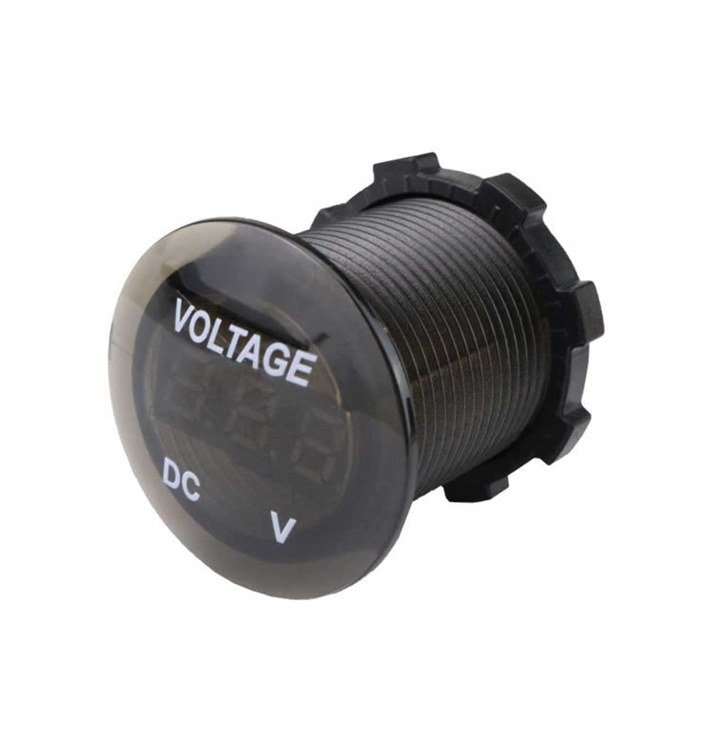 ZYTC Mini voltímetro impermeable con pantalla digital LED, medidor de voltaje, tipo largo DC 12V-24V, universal para cochemotocicletacamión rojo