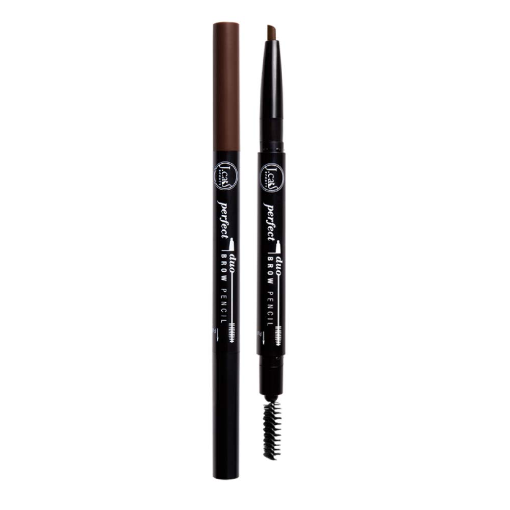 J. Cat – Lápiz Duo para cejas (2 unidades), color marrón oscuro