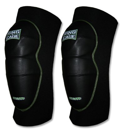 Deluxe MiM-Foam Rodilleras – Cuero para MMA Grappling Jiu Jitsu-XL