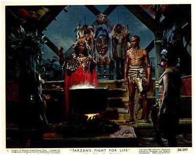 Tarzan’s Fight for Life – Tarjeta original para el vestíbulo Woody Strode con pecho desnudo 1958