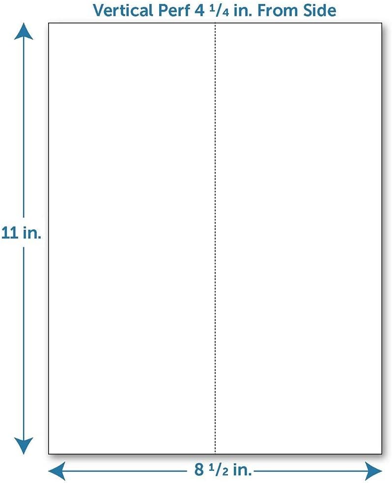 Papel perforado, 4 14″ desde la izquierda, vertical sobre blanco 20# papel de copia tamaño carta (resma de 500)