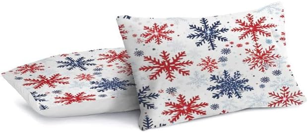 Bidesign Juego de funda de edredón tamaño Queen con temática de Navidad, diseño de árbol de Navidadcampanas, juego de cama reversible de lujo (1