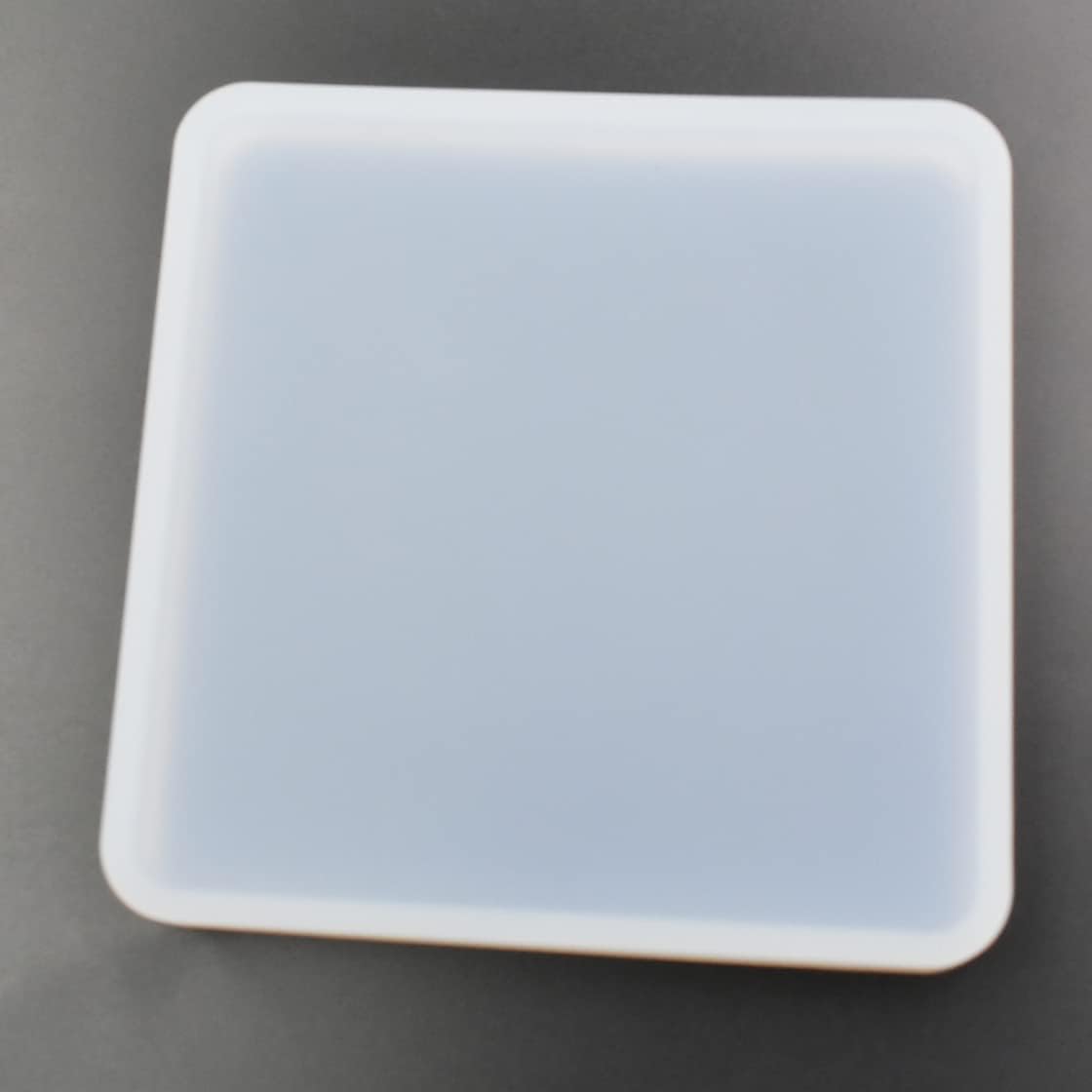 Molde epoxi de forma cuadrada, 5 piezas, molde de silicona de base cuadrada, tamaño más grande de 5 pulgadas