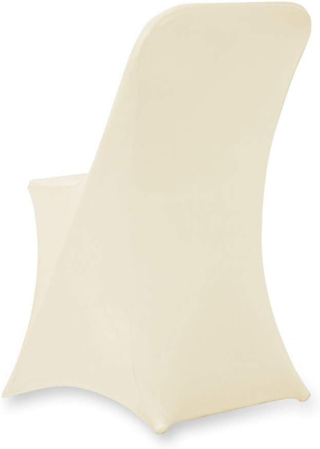 Juego de 11050 fundas elásticas de elastano plegables para hotel, recepción, banquete, fiesta, restaurante, 17 colores (1, marfil)