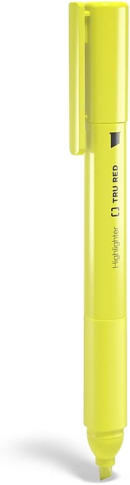 TRU RED Resaltador de bolsillo con agarre, punta de cincel, amarillo, 15cartón (TR54578-CCVS)