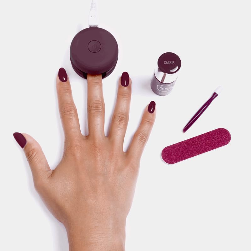 Le Mini Macaron Kit de manicura de gel para bricolaje  Kit de esmalte de uñas de gel con lámpara LED de secado de uñas, 1 esmalte de gel, barra de
