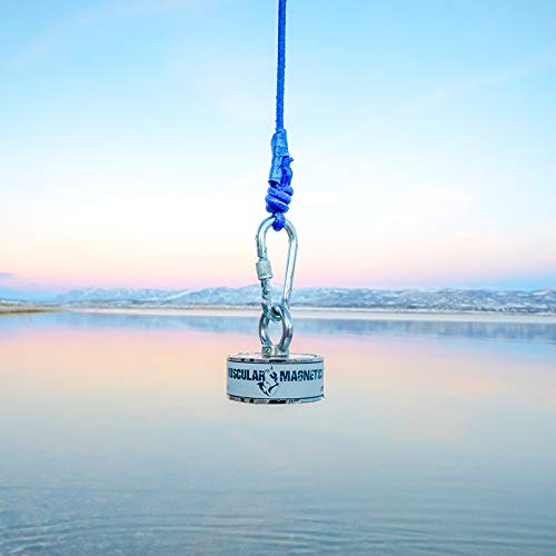 Paquete de pesca con imán de 1225lb de doble cara, incluye cuerda de alta resistencia de 6mm de diámetro y 100 pies de longitud, mosquete, guantes
