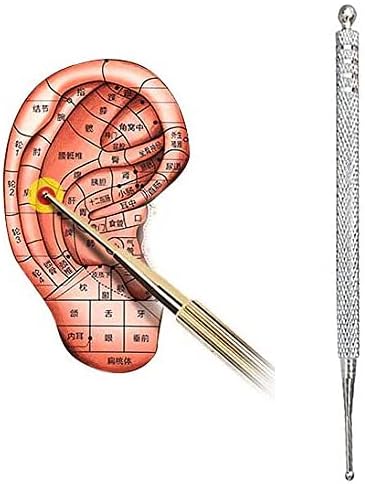 Herramientas de reflexología facial, Estimulador de punta de punta de oreja y cuerpo con doble cabeza, Pluma de masaje de búsqueda Acupoint,