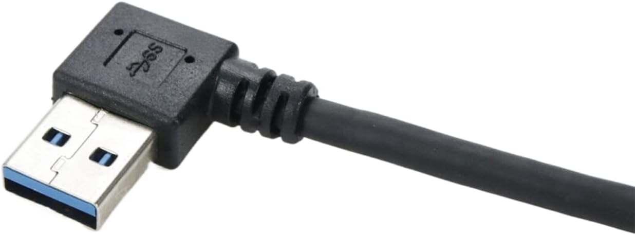 UTALIND Paquete de 2 cables de extensión USB 3.0 macho a hembra, adaptadores USB en ángulo izquierdo y recto para laptop, TV, disco USB, ratón,