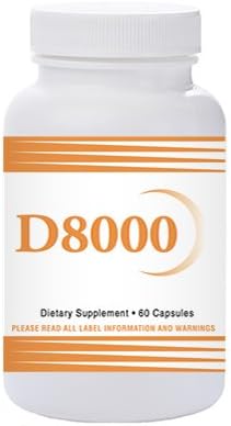 Vitamina D3 de alta potencia 8000 UI 60 Cápsulas 1 Botella