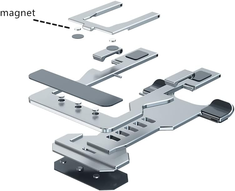 Soporte para teléfono celular, totalmente plegable, soporte de teléfono de aluminio con almohadilla antideslizante antiarañazos, soporte portátil