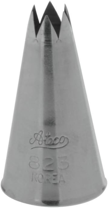 Ateco # 823Punta de estrella abierta Pastry .31″Apertura DIAMETER- Acero Inoxidable por ATECO
