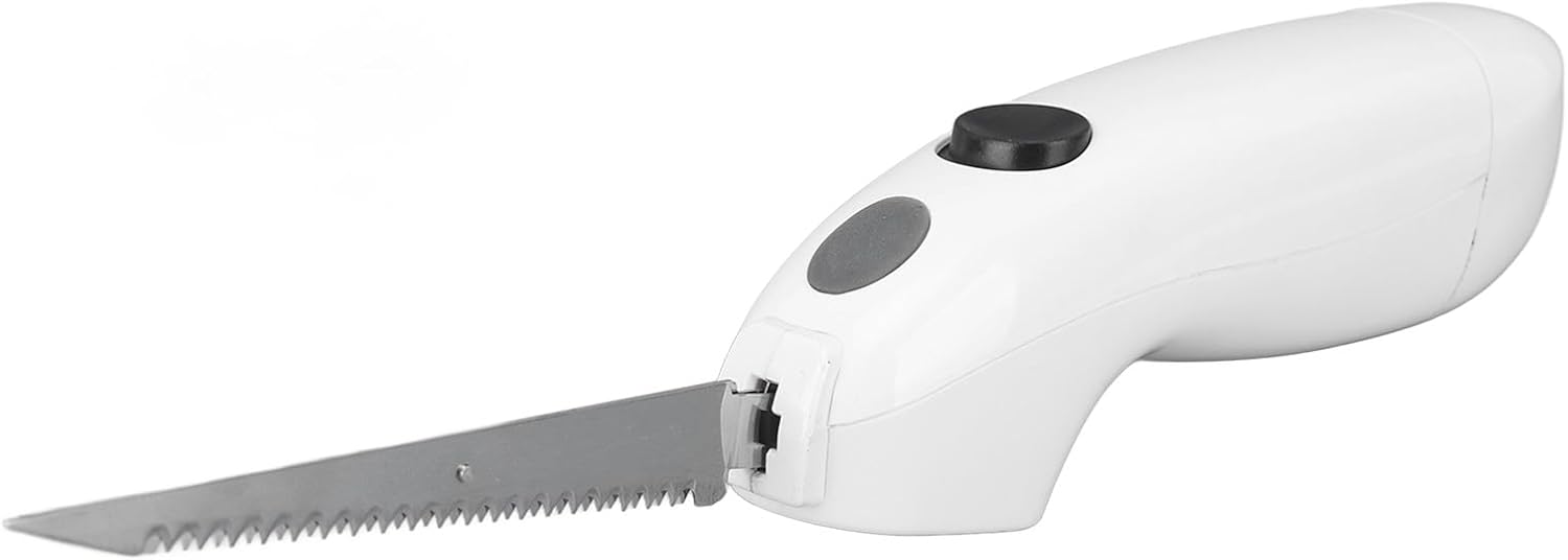 Cuchillo eléctrico con pilas, cuchillo eléctrico recargable de acero inoxidable, cuchillo de filete eléctrico portátil para restaurante, picnic,