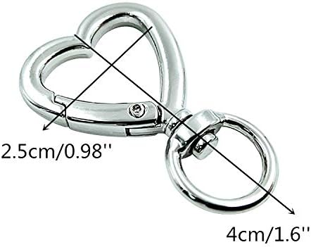 HAN SHENG 30 piezas de llavero de metal en forma de corazón, diseño creativo, hebilla colgante, llavero de resorte a presión, clip para colgar,