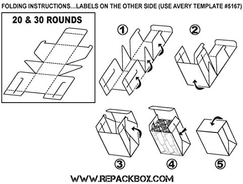 REPACKBOX KIT DE 30 CAJAS DE 5.56 X 45 & 223 – Caja de munición militar de cartón con capacidad para 30 rondas – Paquetes de 900