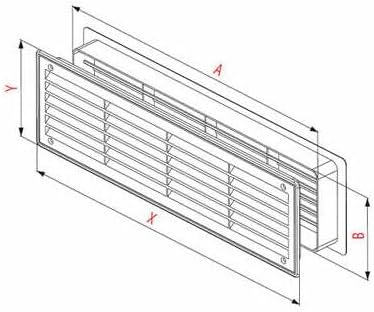 Rejilla de transferencia de puerta de plástico, ventilación de aire de puerta, rejilla de aire de puerta de plástico de doble cara, rejilla de
