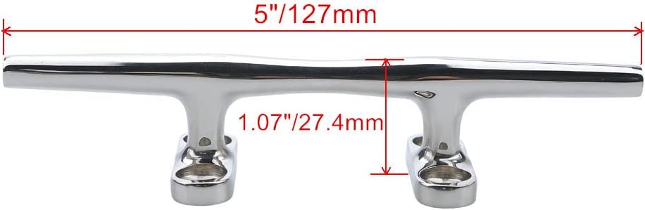 MIZUGIWA Boat Cleats 316 Stainless Steel Dock Cleats for Boat,4 Inch 5 Inch 6 Inch 8 Inch,Marine Cleats,Open Base Cleats,Rope Cleat with Fasteners