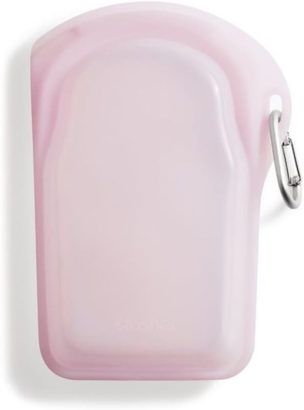 Stasher Bolsa de almacenamiento de silicona reutilizable, contenedor de almacenamiento de alimentos, apto para microondas y lavavajillas, sin fugas,