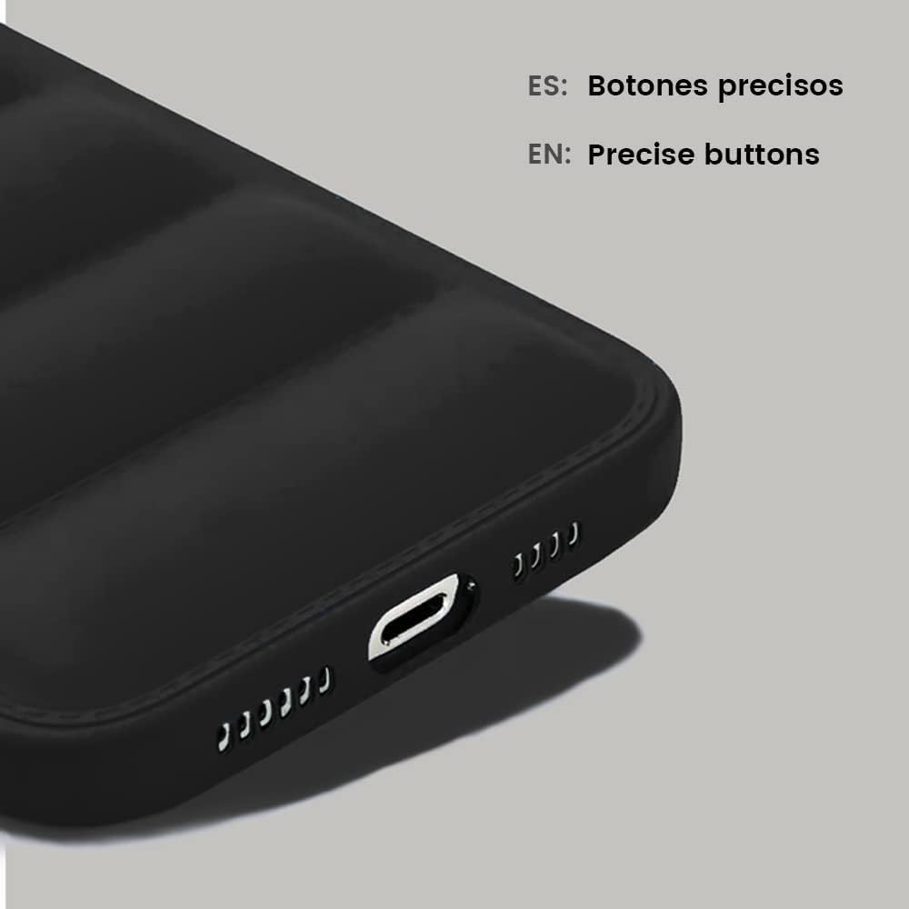 Funda compatible con iPhone 14 Pro Max Premium estilo puffer – Elegancia negra