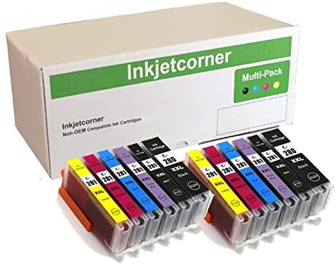 Inkjetcorner Cartuchos de tinta compatibles de repuesto para impresora 280 281 PGI-280XXL CLI-281XXL para uso con impresoras TS8322 TS8320 TS9120