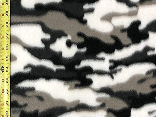 Tela polar impresa anti píldoras gris camuflaje  58 pulgadas de anchovendido por The Yard