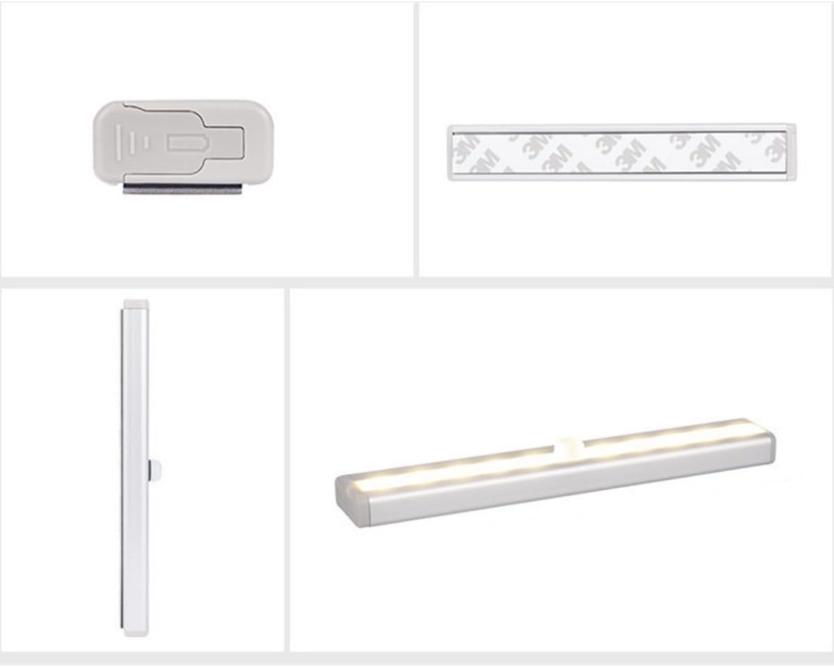2 luces LED con sensor de movimiento infrarrojo para luz debajo del mostrador en cocina, pasillo, escalera, armario, tocador (luz cálida)