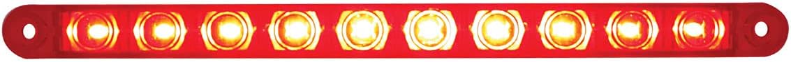 United Pacific 38943 10LED Barra de luz de 9 pulgadas (parada, giro y cola), lente de policarbonato, totalmente sellada, revestimiento epoxi, 12 V