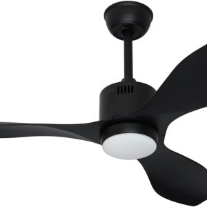Goozegg Ventilador de techo de 48 pulgadas con control remoto de luz, motor CC reversible de 3 aspas para comedor, sala de estar, dormitorio, negro Goozegg Ventilador de techo de 48 pulgadas con control remoto de luz, motor CC reversible de 3 aspas para comedor, sala de estar, dormitorio, negro