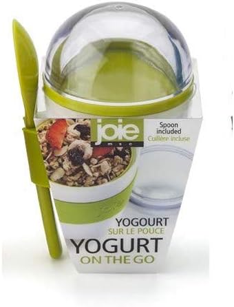Joie Yogurt Parfait – Cereal – Avena sobre la marcha reutilizable y portátil taza con cuchara