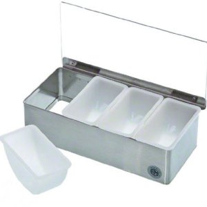 American Metalcraft Soporte para condimentos CD4 sin enfriar con 4 compartimentos, color plateado American Metalcraft Soporte para condimentos CD4 sin enfriar con 4 compartimentos, color plateado