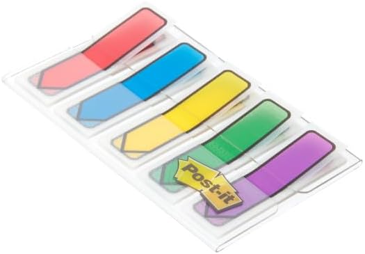 Post-it Index Arrows – Dispensador transparente de 5 colores, 20 colores, 0.472 in