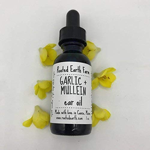 Garlic and Mullein Ear Oil, 1 fluid ounce, For Ear Issues Rooted Earth Farm