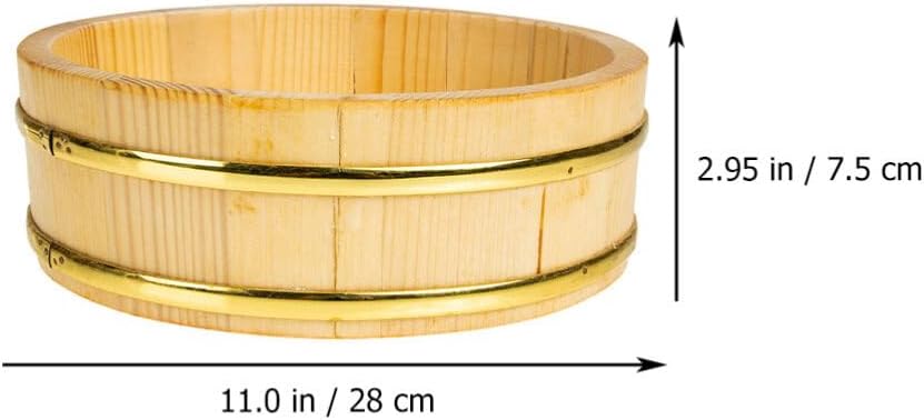 UPKOCH Cuenco de arroz de madera para sushi, tina de mezcla de arroz Hangiri Sushi Oke Barril de sushi de madera Cubo de almacenamiento de arroz