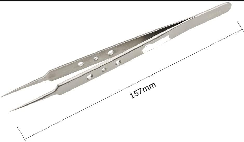 Akhund Pinzas de punta muy fina  Pinzas rectas de punta ultrafina profesional de micro precisión, acero inoxidable