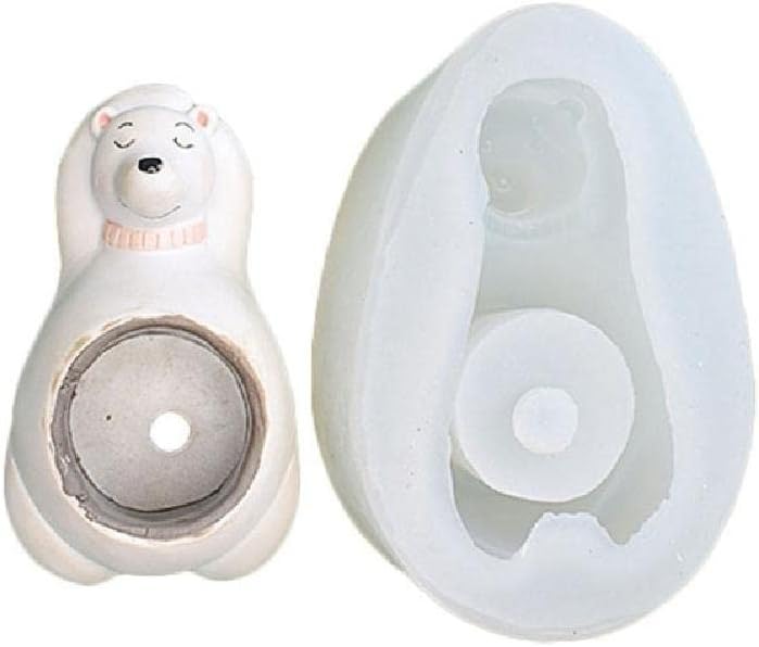 Molde de silicona para maceta, lindo animal, planta suculenta, maceta de hormigón, yeso, moldes de cemento, molde de arcilla, molde de silicona para
