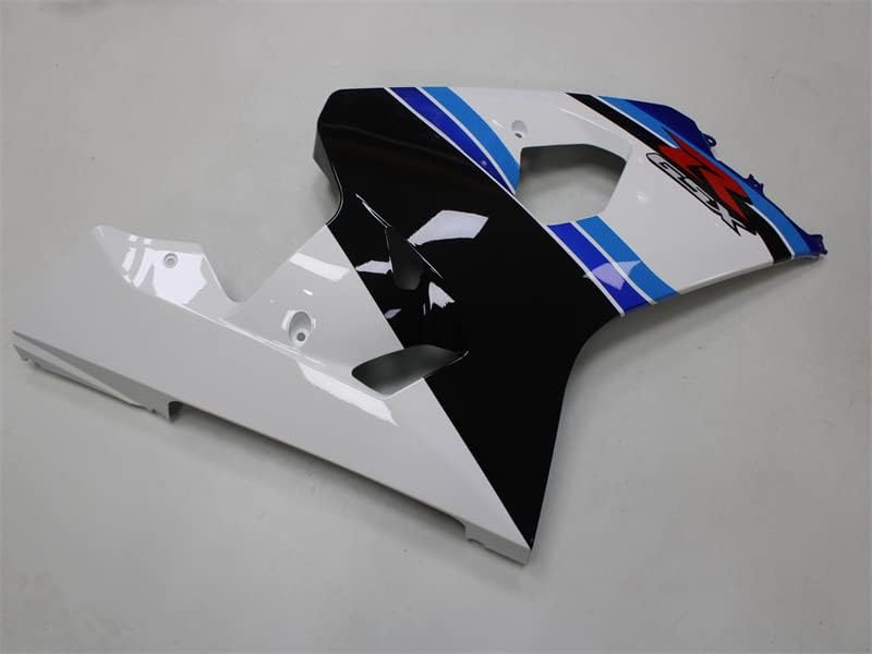 Completo blanco azul negro carenado apto para Suzuki 2004 2005 GSXR 600750 Molde de inyección ABS plástico Carrocería nuevo mercado de accesorios