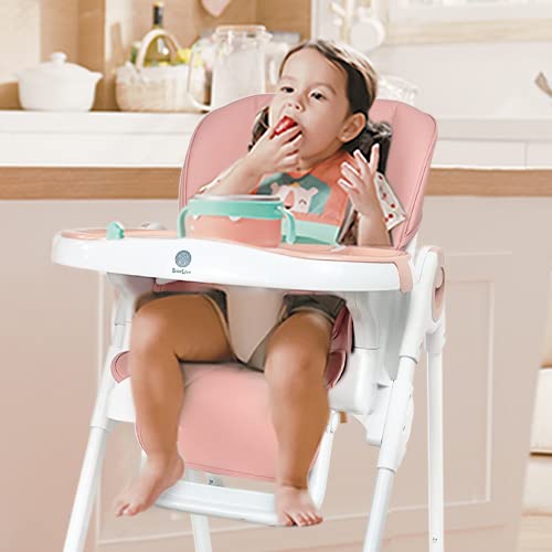 Silla alta plegable 4 en 1, silla alta portátil y compacta ajustable para bebés y niños pequeños, múltiples alturas y posiciones para regalos de