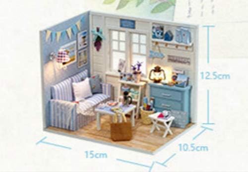 Danni Muebles DIY Casa de muñecas de madera Miniatura Casa de muñecas Muebles Kit Puzzle hecho a mano Dollhouse Juguetes para niños regalos