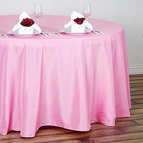 BalsaCircle Manteles redondos de 120 pulgadas, color rosa, manteles de tela para bodas, fiestas, recepción, banquetes, eventos, cocina, comedor